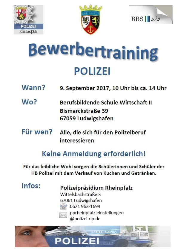 POL-PPRP: Bewerbertraining für den Polizeiberuf