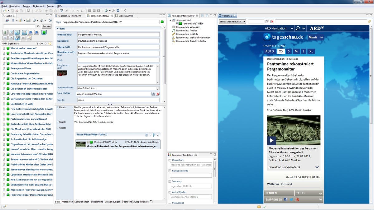 Relaunch von tagesschau.de auf der Basis von Sophora / subshell-CMS unterstützt adaptives und modulares Design