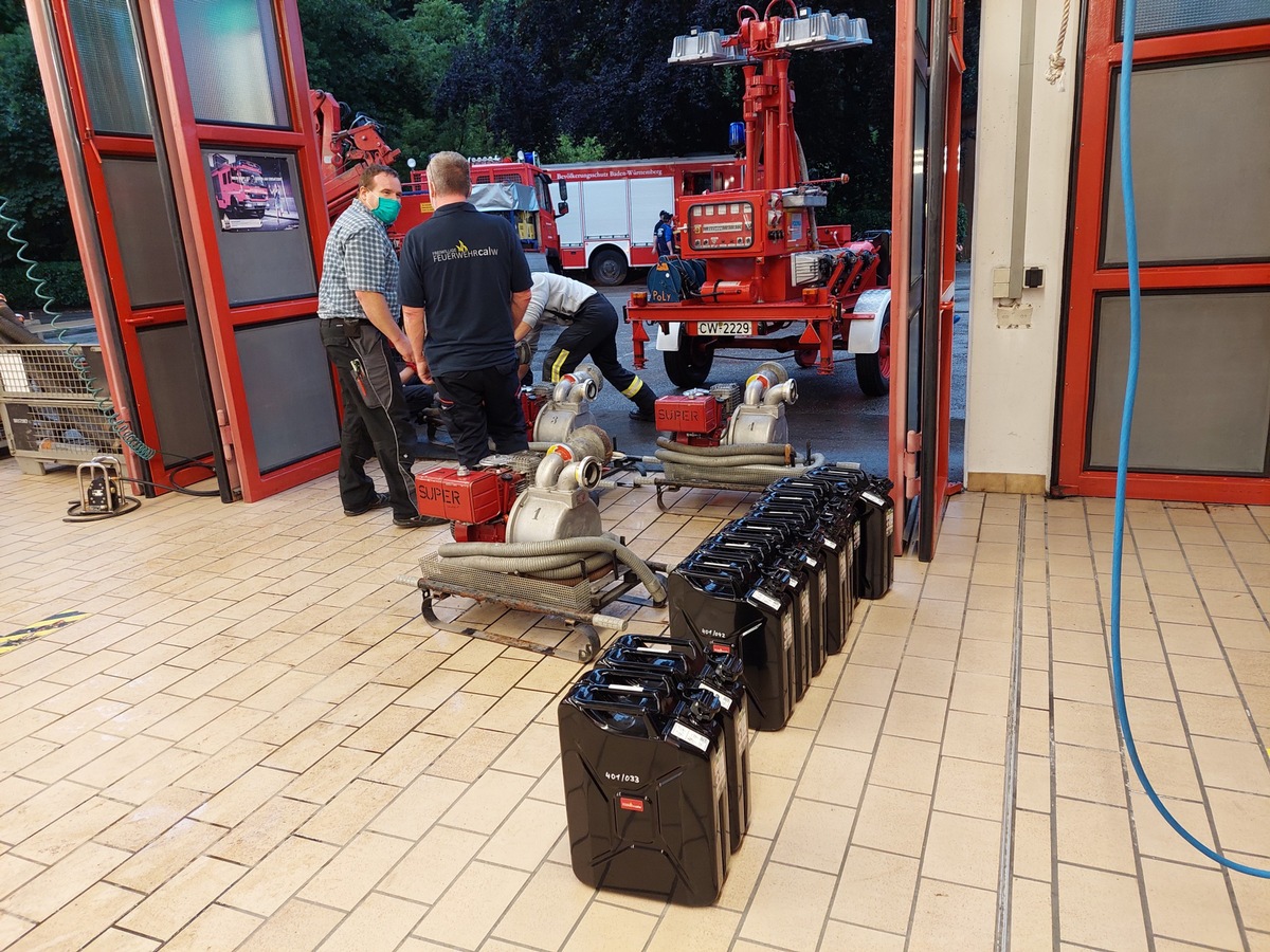 KFV-CW: Katastrophenschutzzug &quot;Hochwasser&quot; des Kreises Calw hilft bei Hochwasserkatastrophe in Rheinland-Pfalz