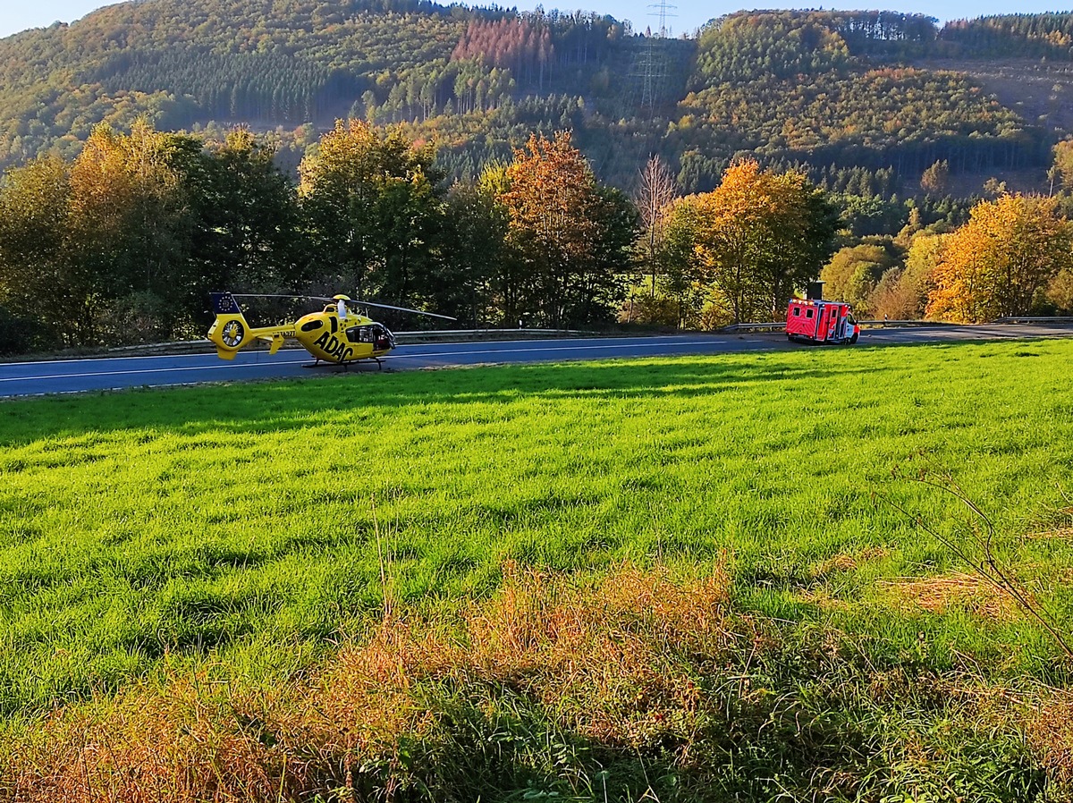 FW-PL: Schwerer Motorradunfall auf L619 - RTH im Einsatz