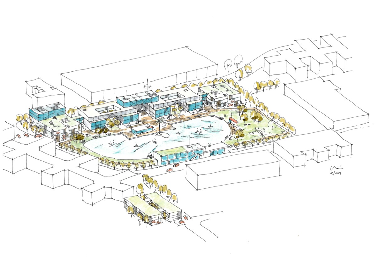 Die perfekte Welle: Hallbergmoos plant deutschlandweit einmalige Surfanlage / Wellenritte bis 100 Meter im Büropark Munich Airport Business Park (MABP) der Flughafengemeinde