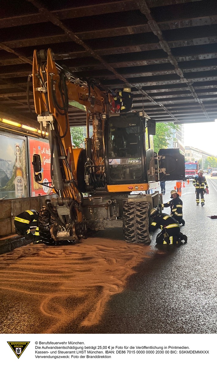 FW-M: Bagger vs. Unterführung (Haidhausen)