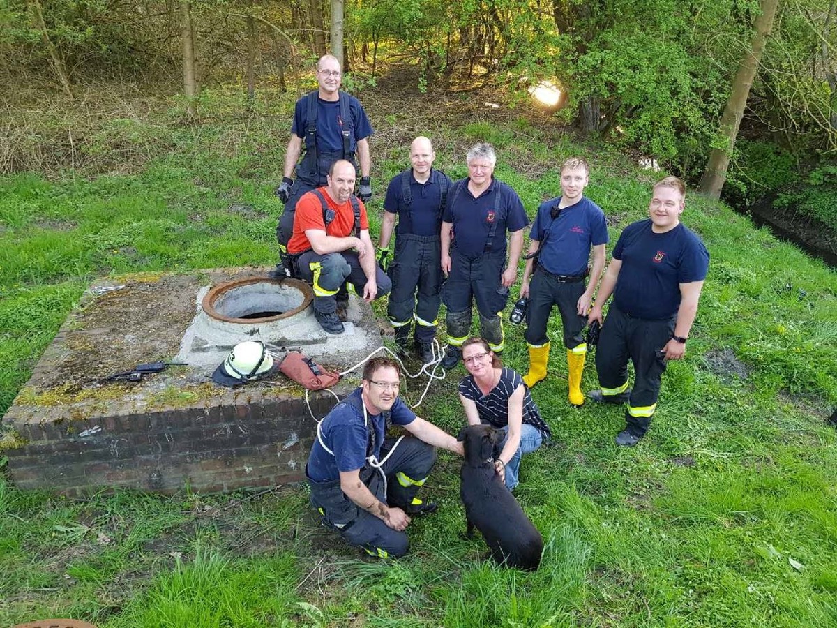 FW-DO: 21.04.2018 - Tierrettung in Lindenhorst,
Hund steckte in Kanalrohr fest