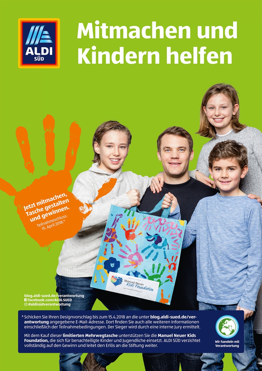 ALDI SÜD Tasche designen und Kindern helfen