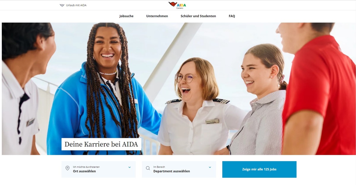 AIDA Pressemeldung: AIDA Cruises launcht neue Karriere-Webseite im #PlaceToWe Look