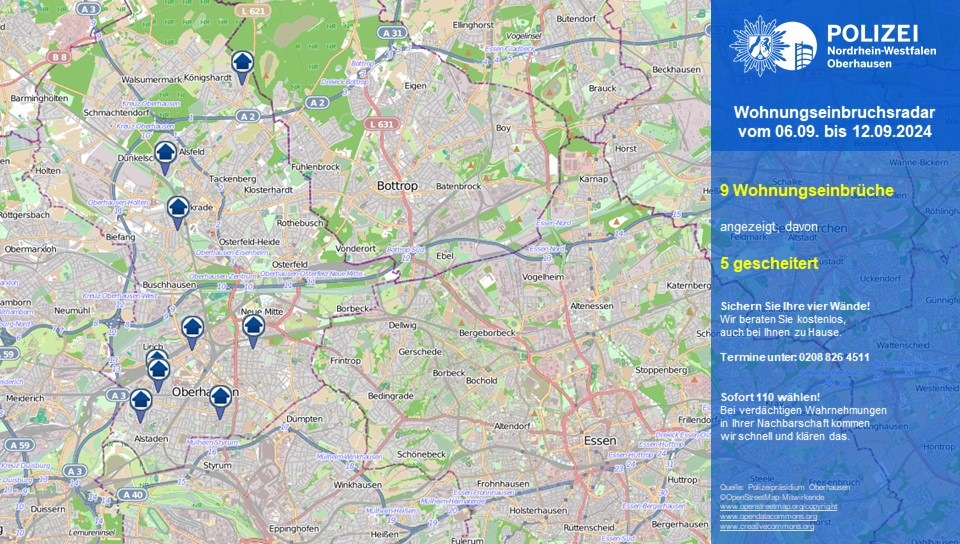 POL-OB: Wohnungseinbruchsradar in Oberhausen