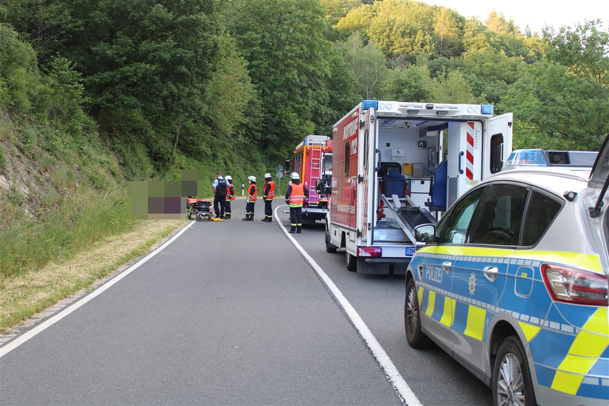 POL-DN: Motorradunfall auf der Panoramastraße