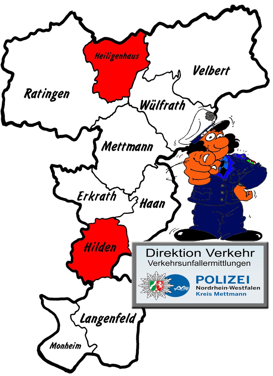 POL-ME: Verkehrsunfallfluchten aus dem Kreisgebiet - Heiligenhaus / Hilden - 2112142