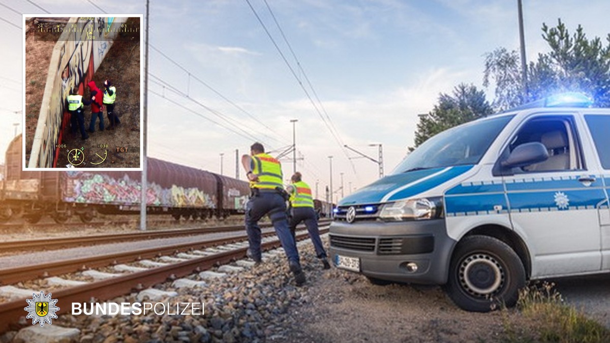 Bundespolizeidirektion München: Graffiti-Sprayer auf frischer Tat ertappt / Bundespolizei fasst &quot;Schmierfink&quot; im Gleisbereich