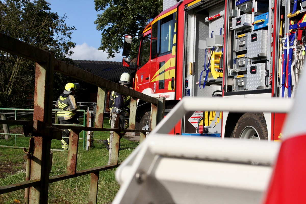 FW Hünxe: Gemeldeter Brand eines Güllebehälters