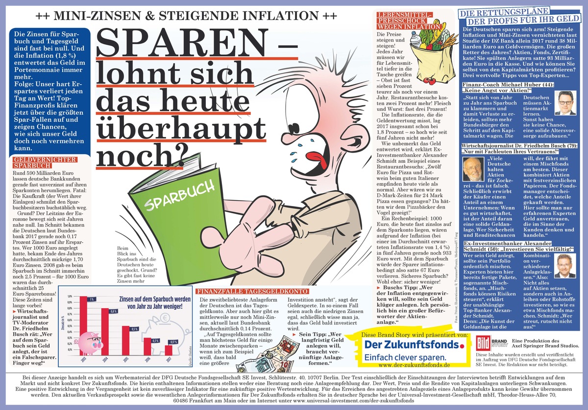 &quot;Der Zukunftsfonds&quot; wirbt bei BILD, WELT und t-online.de