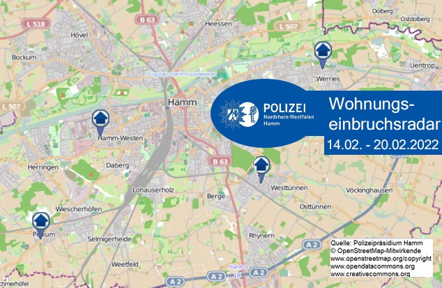 POL-HAM: Wohnungseinbruchsradar Hamm für die Woche vom 14. Februar bis 20. Februar 2022