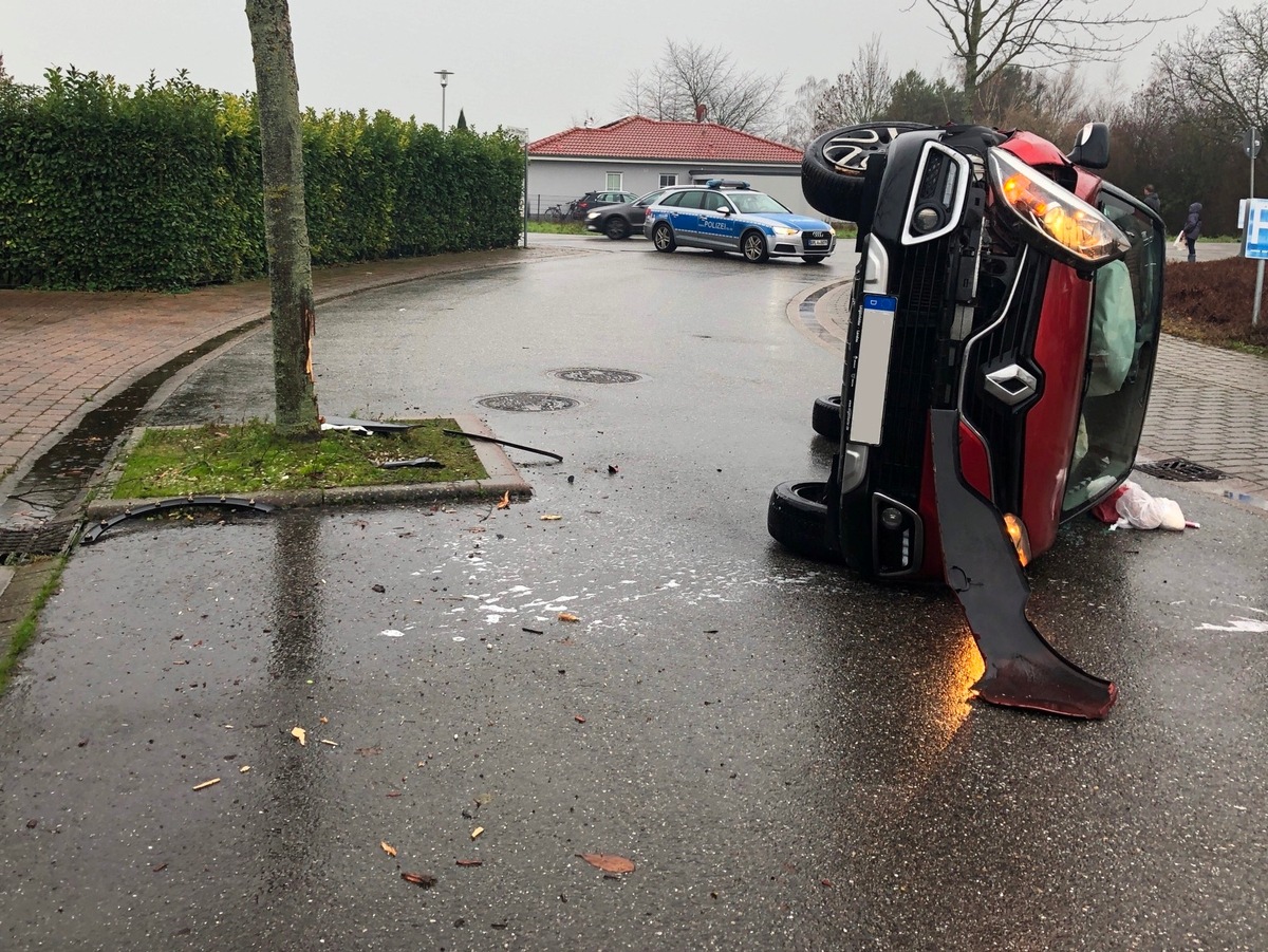 POL-PDLD: Edesheim - Mit Baum kollidiert und umgekippt