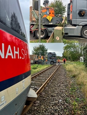 BPOL-FL: Husum - Aufmerksamer Triebfahrzeugführer verhindert Kollision mit LKW