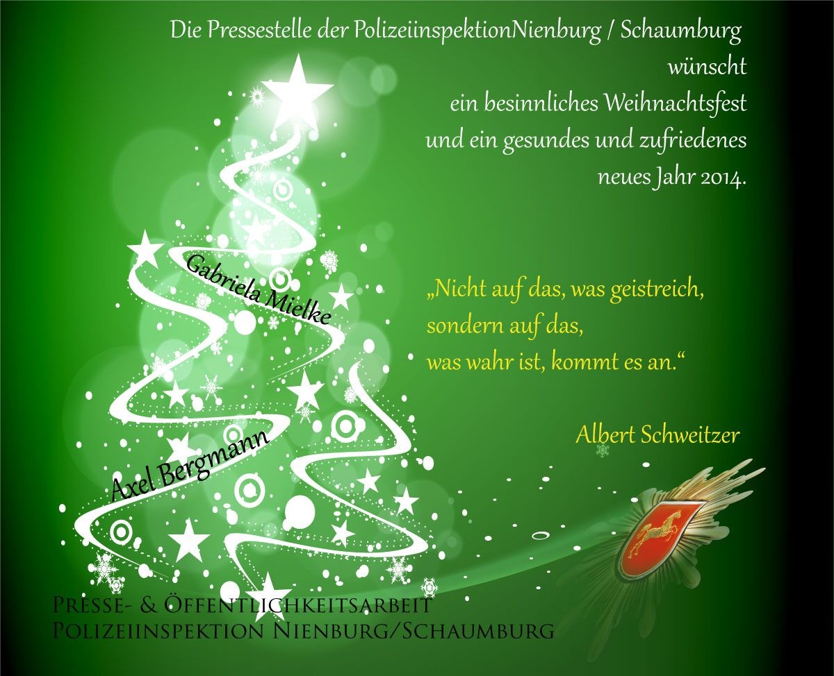 POL-NI: Weihnachtsgrüße von der Polizei Nienburg/Schaumburg -Bild im Download-