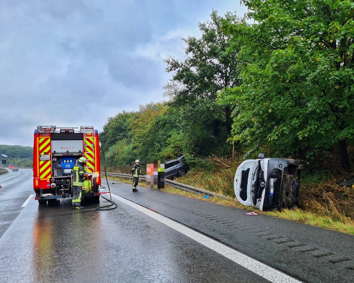 FW-EN: Verkehrsunfall mit zwei PKW auf BAB1