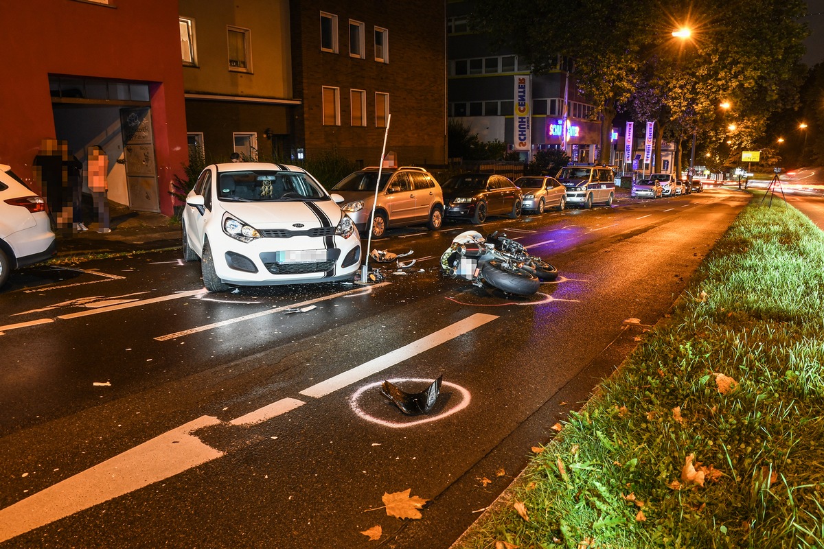 POL-BO: Kradfahrer (39) stürzt auf die Straße - Krankenhaus