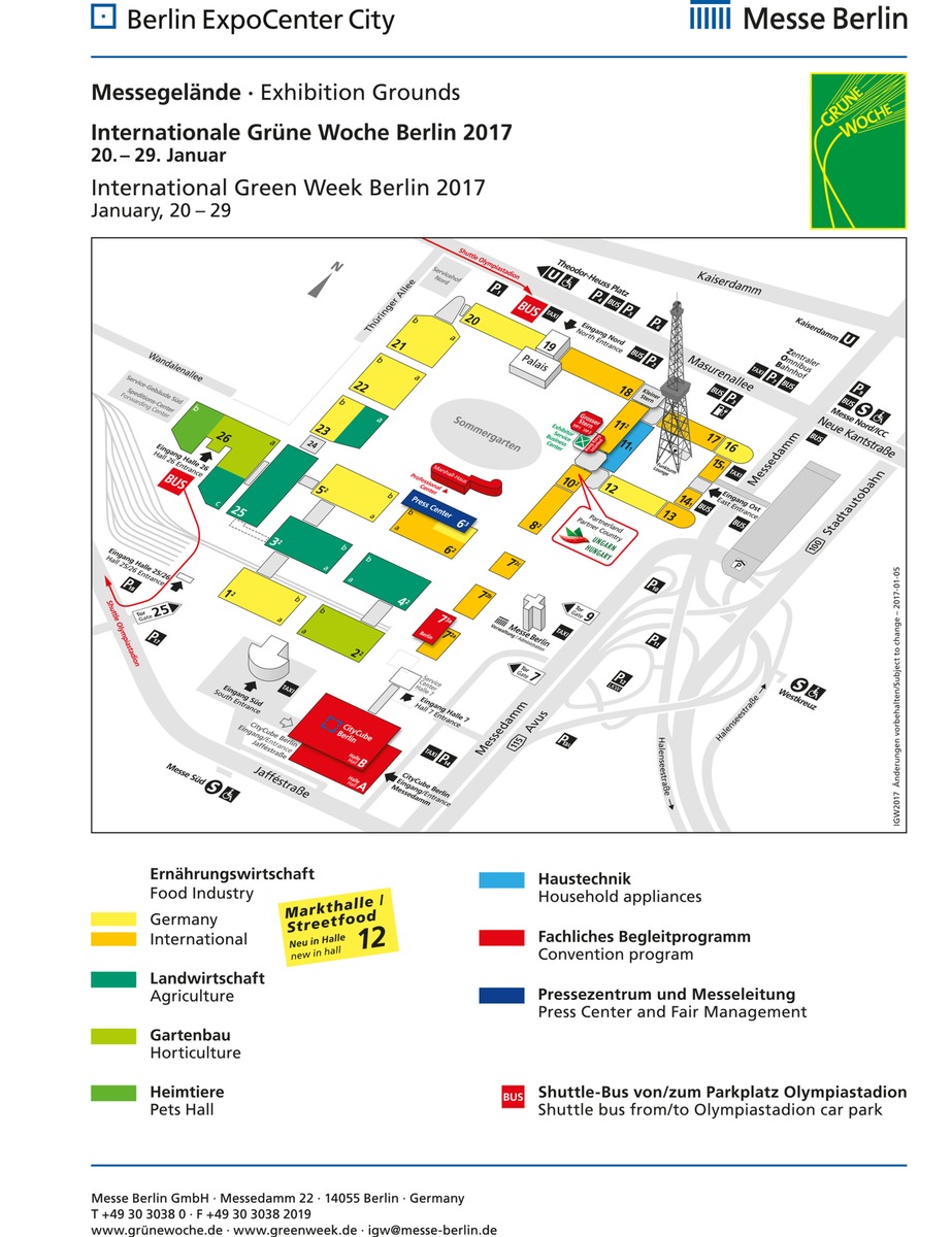 Neue Hallengliederung der Erlebniswelt - Partnerland Ungarn in Halle 10.2 - Neue Markthalle 12