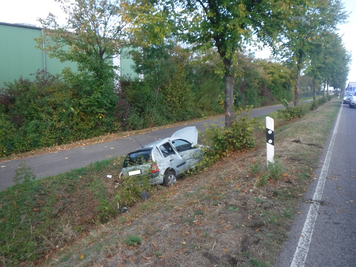 POL-DN: Alleinunfall auf der Landstraße