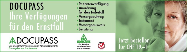 Patientenverfügungen &amp; Co. - DOCUPASS setzt mit 50&#039;000 verkauften Exemplaren Massstäbe (ANHANG)