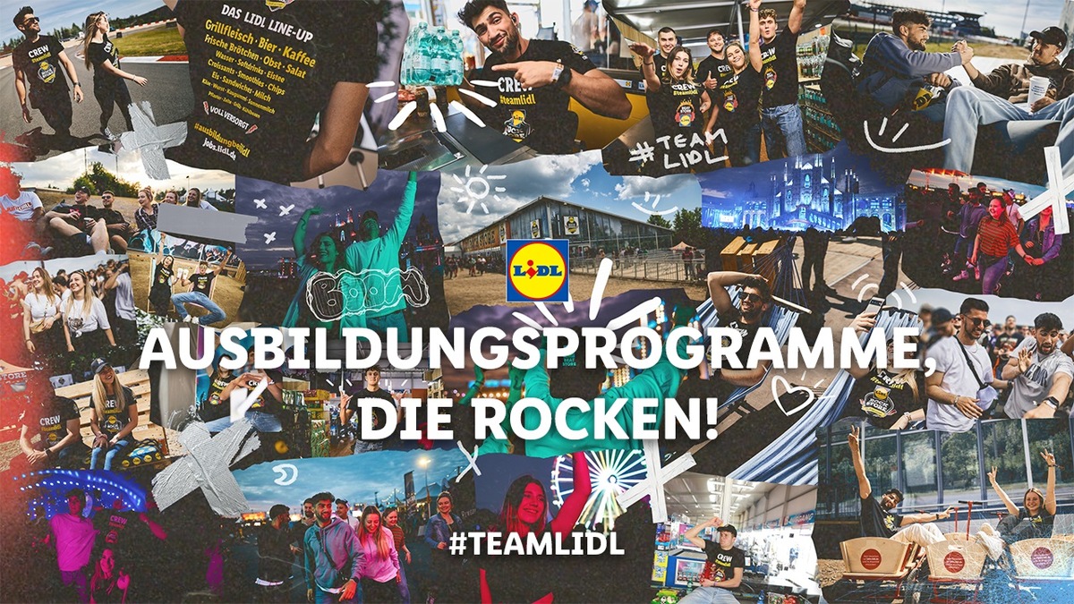 Ausbildung bei Lidl rockt: Neue Recruiting-Kampagne rückt zum Auftakt Festival-Einsatz in den Mittelpunkt / 2023 stellt Lidl wieder über 3.000 Ausbildungsplätze zur Verfügung