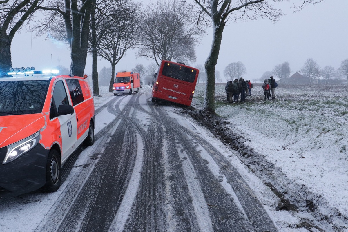 POL-PB: Schulbus kollidiert mit Baum