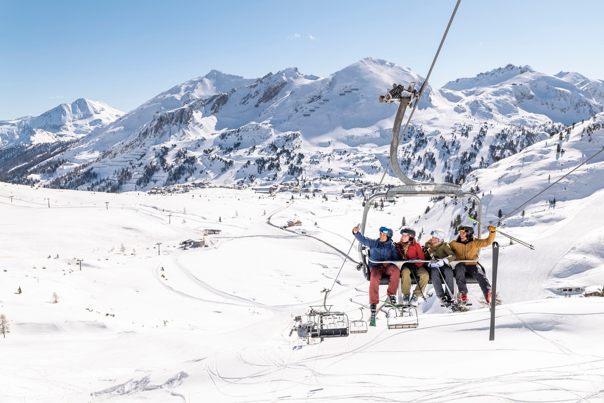 Österreichs schneereichstes Skigebiet Obertauern bietet Skivergnügen in der Frühjahrssonne noch bis zum 1. Mai 2024