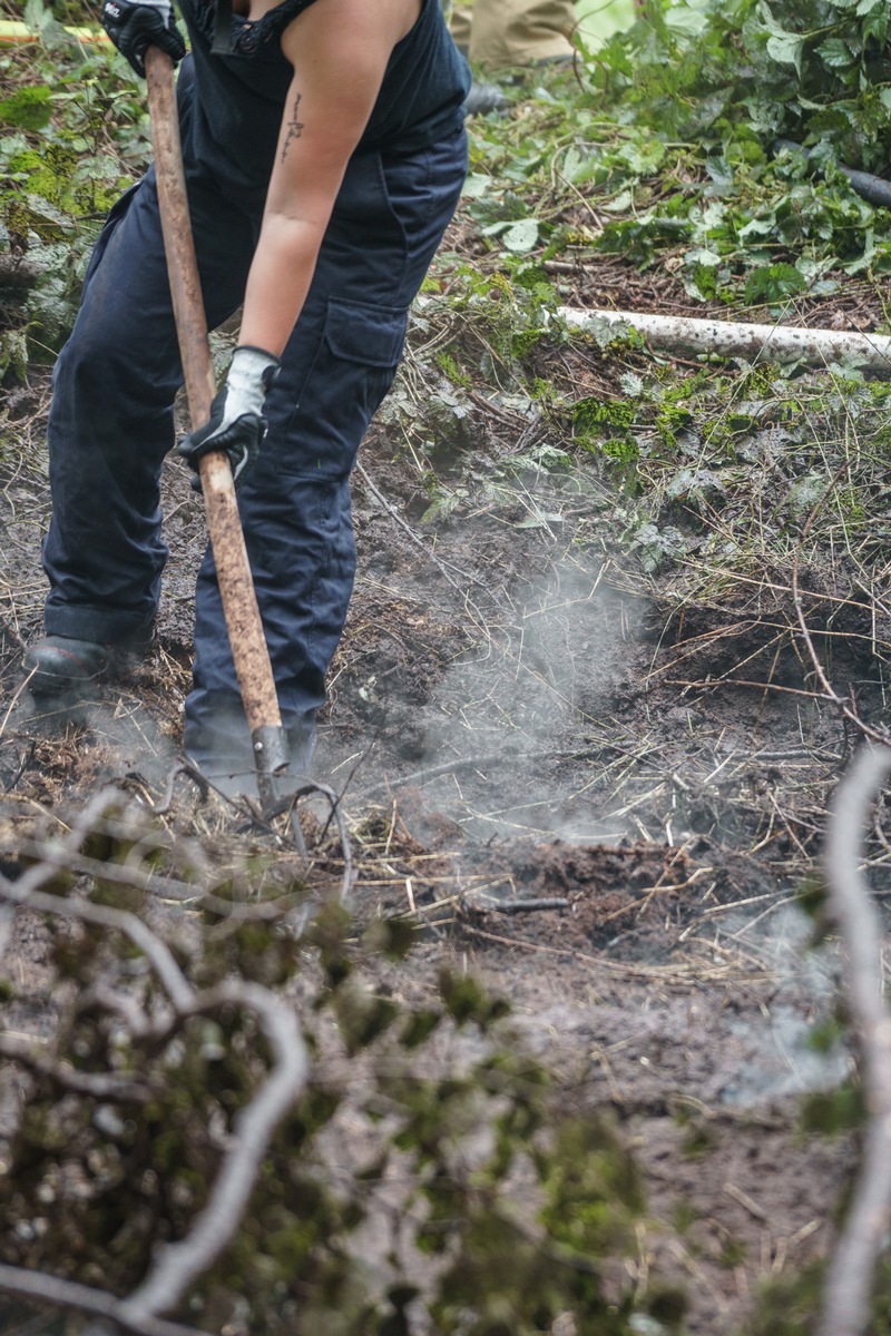 FW Menden: Bodenfeuer in einem Waldstück