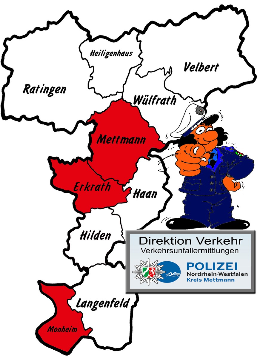 POL-ME: Verkehrsunfallfluchten aus dem Kreisgebiet - Mettmann / Erkrath / Monheim - 1901062