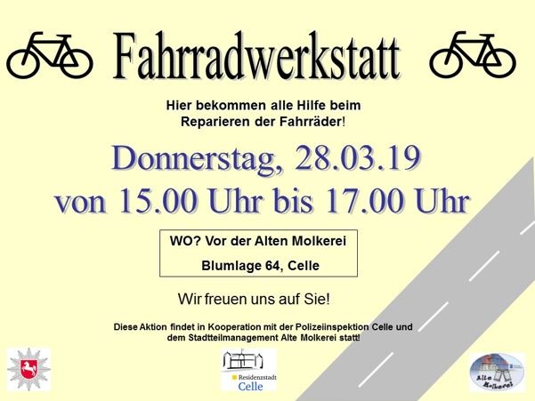 POL-CE: Fahrradwerkstatt vor der Alten Molkerei