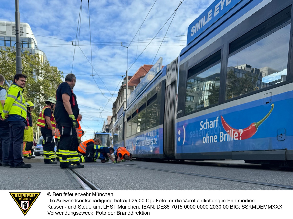 FW-M: Tram entgleist (Ludwigsvorstadt)