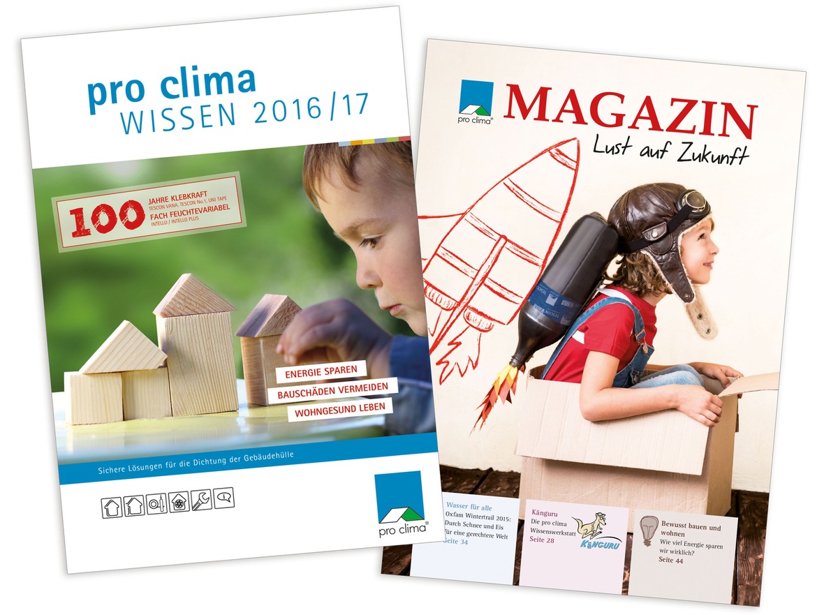 DACH+HOLZ 2016: Neuheiten für die sichere Dichtung der Gebäudehülle und druckfrisches Planungs- und Sanierungshandbuch WISSEN 2016/17 / pro clima in Halle 3, Stand 3.200