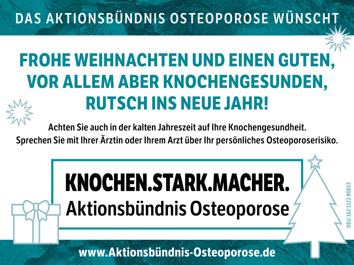 Aktionsbündnis Osteoporose / Frohe Weihnachten und einen guten, vor allem aber knochengesunden, Rutsch ins neue Jahr!