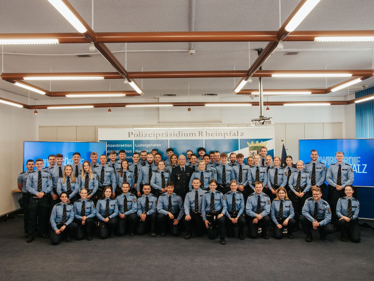 POL-PPRP: Polizeipräsidium Rheinpfalz - Begrüßung 50 neuer Polizistinnen und Polizisten im Polizeipräsidium Rheinpfalz