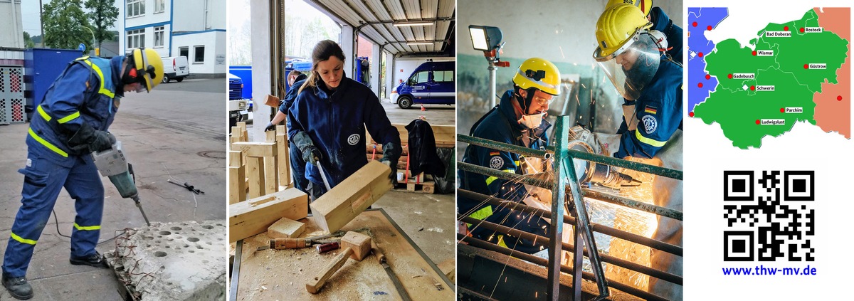 THW-HH MV SH: Stein, Holz, Metall -  Start der THW-Grundausbildung in acht Mecklenburger Ortsverbänden