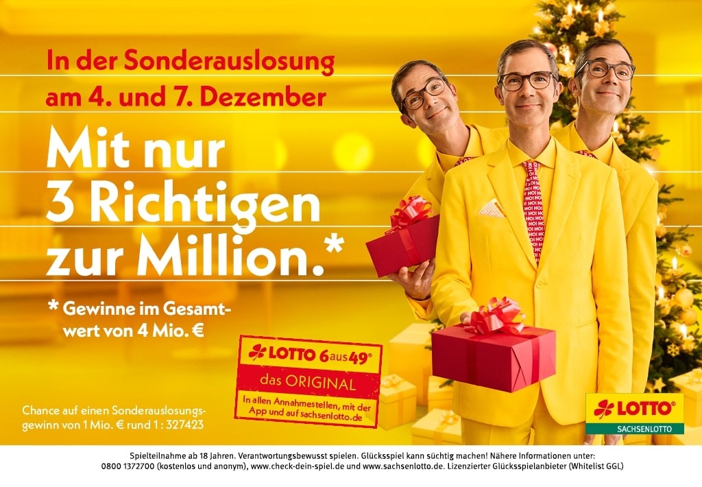 Glückssträhne in Sachsen:100.000 Euro, 77.777 Euro und weitere Lottogewinne im Freistaat - Nikolaus-Sonderauslosung in dieser Woche