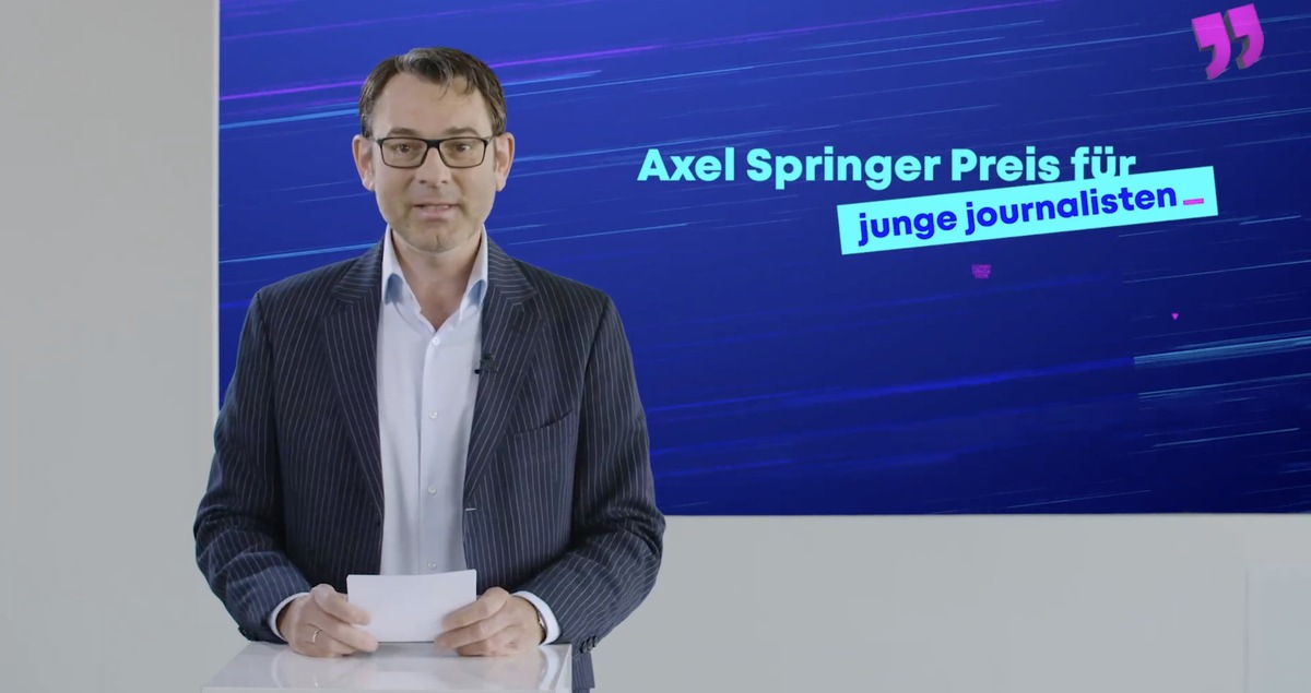 Premiere beim Axel-Springer-Preis 2020: Digitale Preisverleihung für Deutschlands beste junge Journalisten