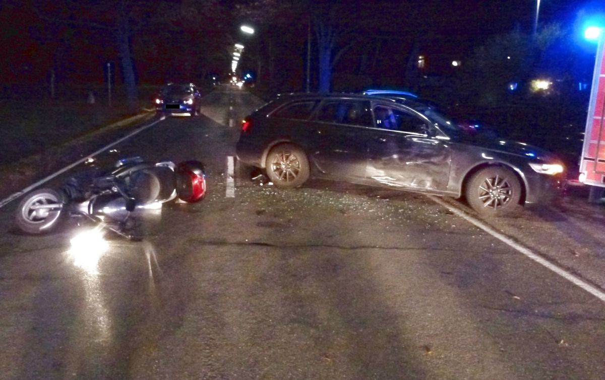 POL-MI: Rollerfahrer bei Kollision mit Auto verletzt