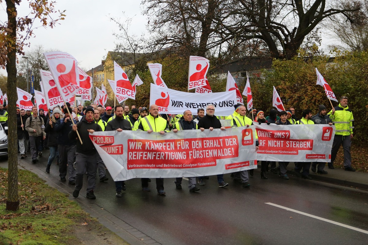 Goodyear in Fürstenwalde - IGBCE: Sozialplan mit sehr guten Bedingungen steht // Investorensuche geht weiter