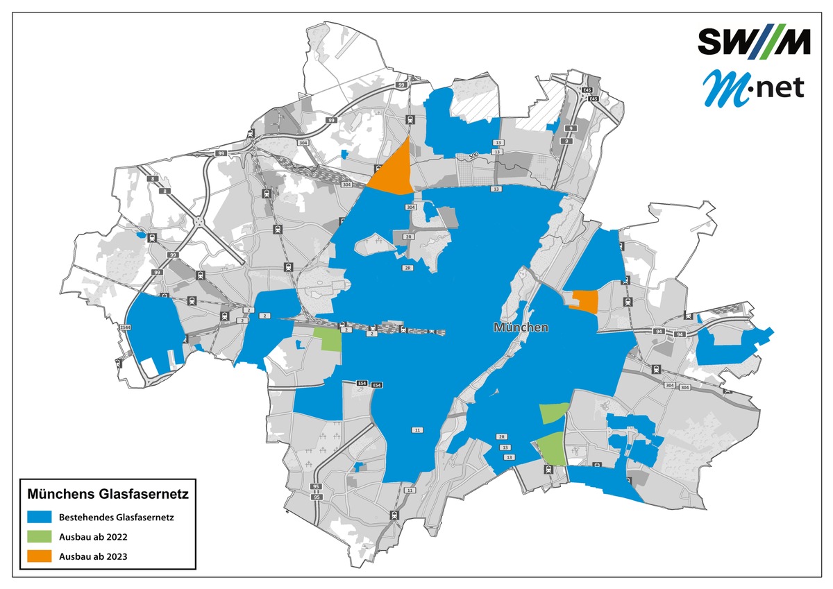 Glasfaserausbau für München 2023: SWM und M-net erschließen weitere 17.600 Haushalte und Gewerbebetriebe