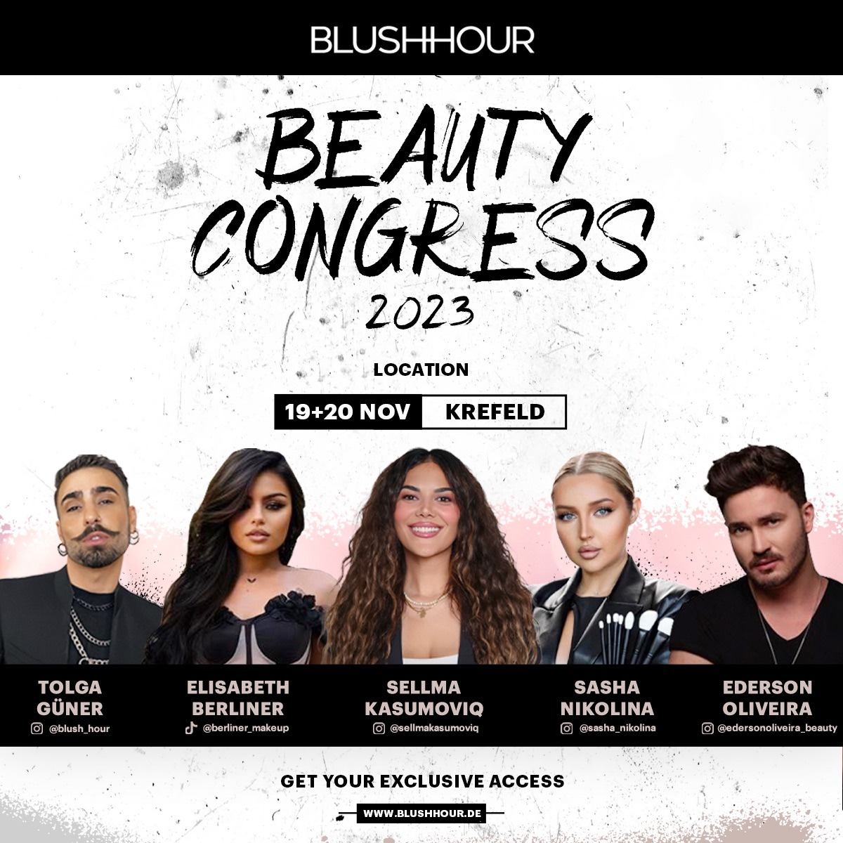 BLUSHHOUR BEAUTY CONGRESS 2023: Stéfan Illenseer und Tolga Güner veranstalten am 19. und 20. November 2023 einen Beautykongress mit 5 internationalen Make-up Künstlern in Krefeld