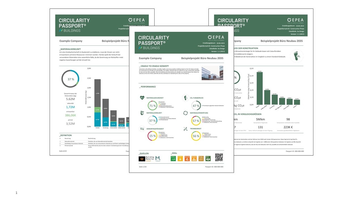 Den Stoffkreislauf in Schwung bringen: EPEA stellt bundesweit erste detaillierte Auswertung von Gebäudematerialpässen vor