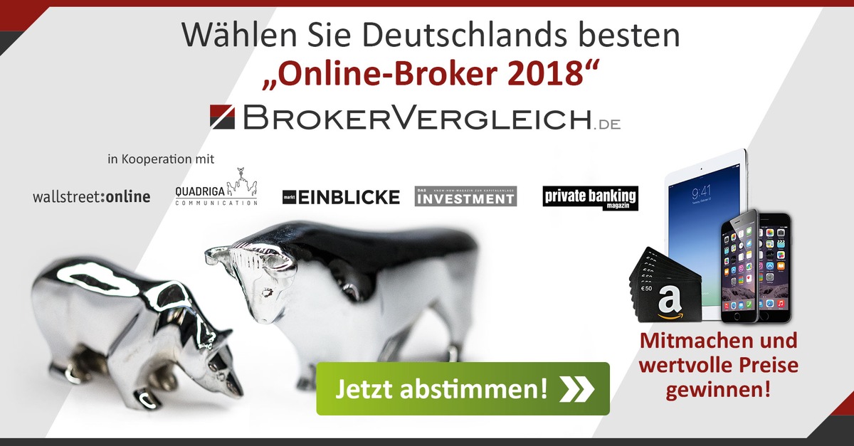 Wahl zum Online-Broker des Jahres 2018 ist gestartet - abstimmen und gewinnen!