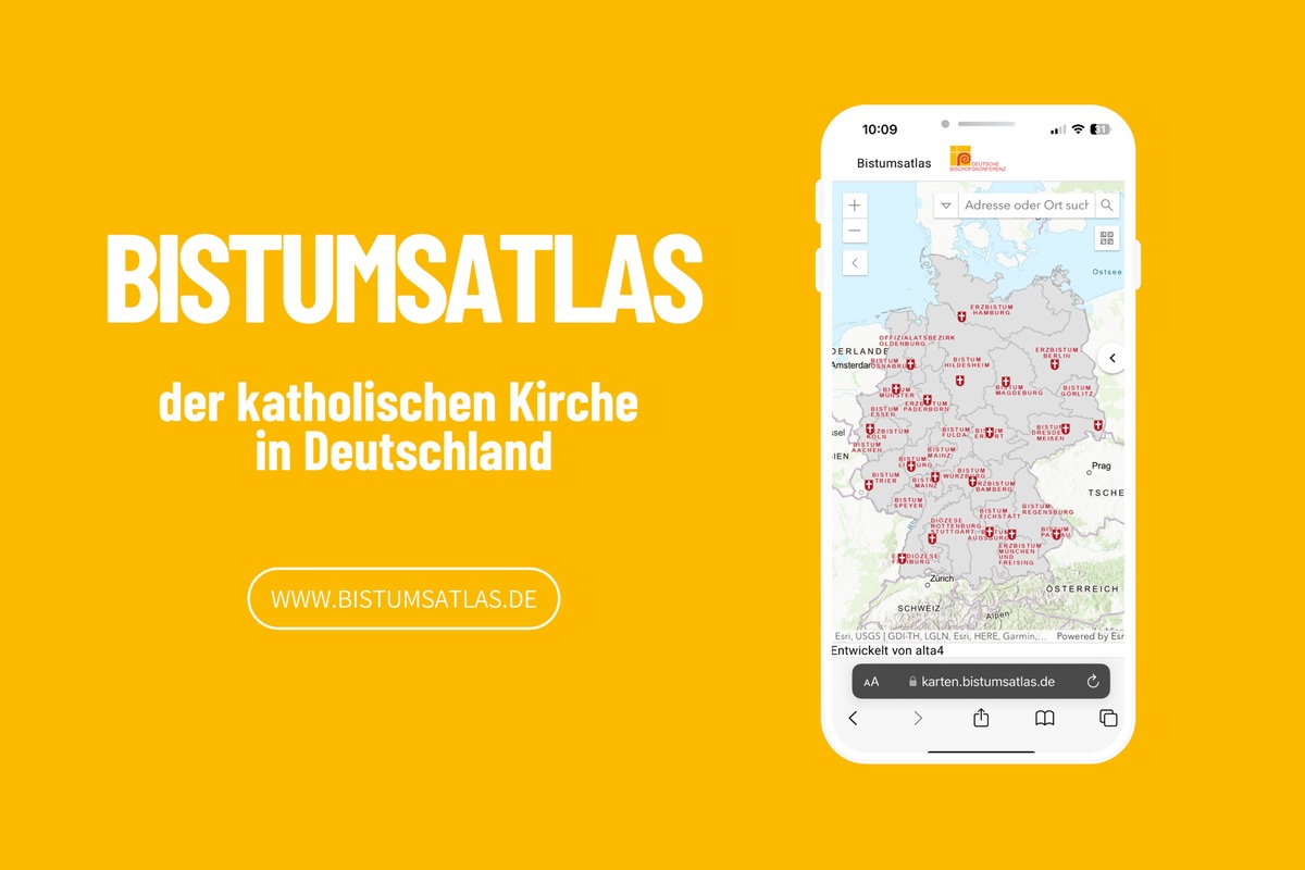 Online-Bistumsatlas zeigt Orte und Aktivitäten der katholischen Kirche in Deutschland