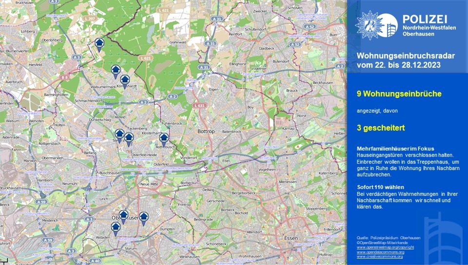 POL-OB: Wohnungseinbruchsradar in Oberhausen