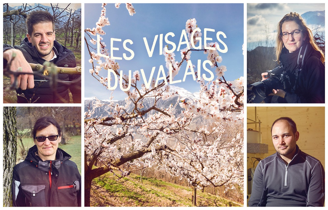 Les Visages du Valais - Aline (photographe), Jeremy (pascalisation), Olivier (céréales anciennes), Monica (bisses).