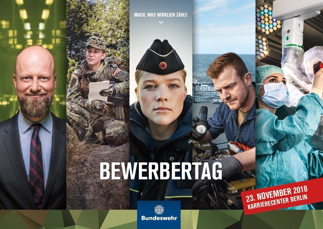 &quot;Bewerbertage&quot; in den Karrierecentern der Bundeswehr in Berlin, München, Hannover und Mainz Ende November 2018