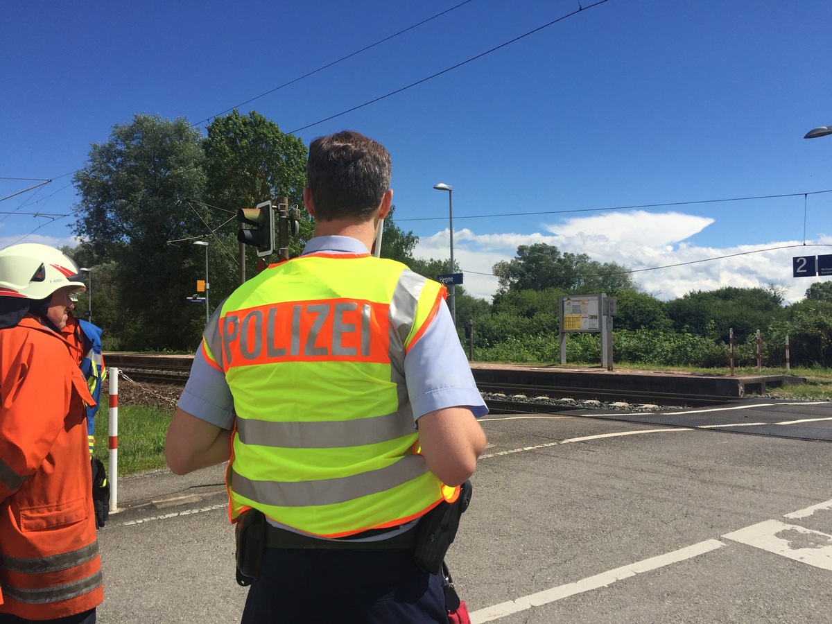 BPOLI-KN: Zugverkehr zwischen Konstanz und Radolfzell komplett gesperrt