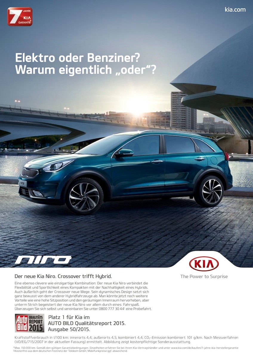 Überraschend zweiseitig: Große Kampagne zum Kia Niro*