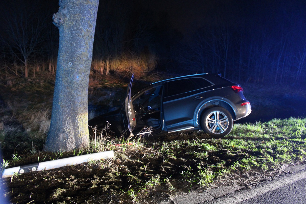 POL-DN: Alkoholisiert von der Fahrbahn abgekommen